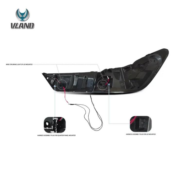 Vland 2018-2022 BMW 3-Series G20 OLED Tail Lights Sequential Turn Signal w/ Dynamic Welcome Lighting - Red - Image 4