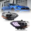 Vland 2018 2023 Ford Mustang LED Dual Beam Projector RGB Headlights Black 2