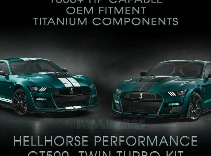 Hellhorse Performance 2020-2022 Ford Mustang GT500 Titanium Mid Mount Twin Turbo Kit - 1500+HP Rated