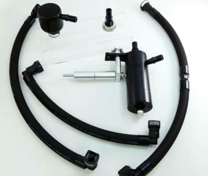 UPR Products 2015-2023 Ford Mustang GT Single Valve Hellion Oil Catch Can Separator Plug N Play™