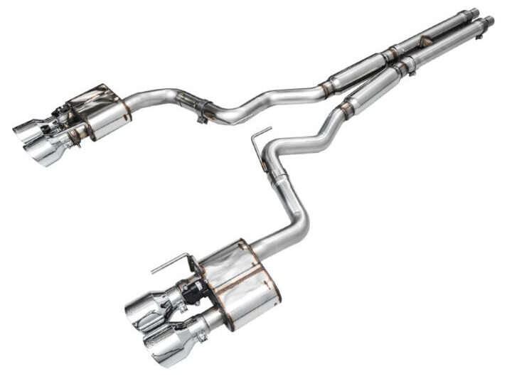 AWE 2024 Ford Mustang Dark Horse S650 SwitchPath Exhaust - Quad Tips - Chrome