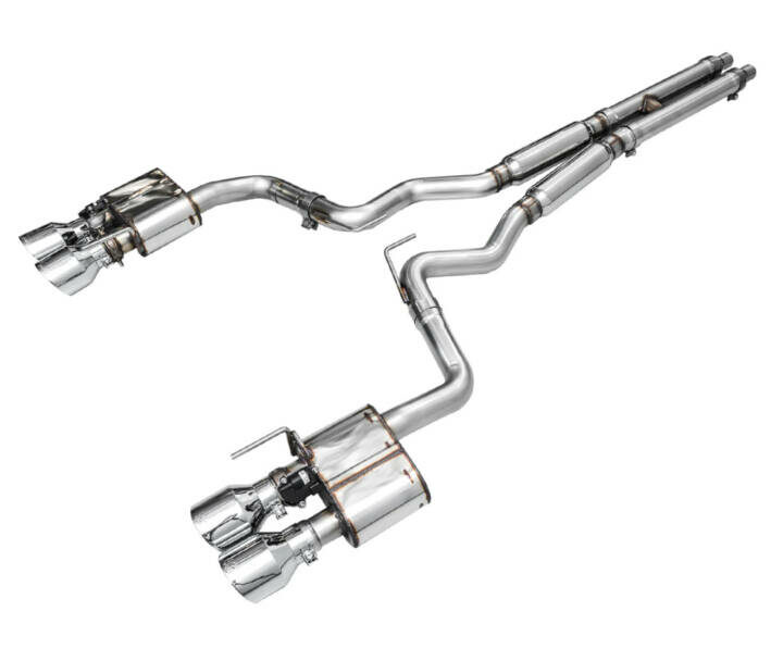 AWE 2024 Ford Mustang Dark Horse S650 SwitchPath Exhaust - Quad Tips - Chrome