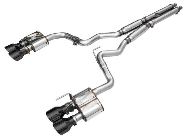 AWE 2024 Ford Mustang Dark Horse S650 SwitchPath Exhaust - Quad Tips - Black Diamond