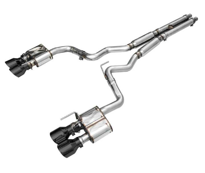 AWE 2024 Ford Mustang Dark Horse S650 SwitchPath Exhaust - Quad Tips - Black Diamond