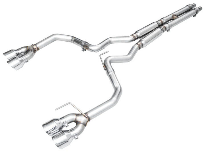 AWE 2024 Ford Mustang Dark Horse S650 Track Edition Exhaust - Quad Tips - Chrome