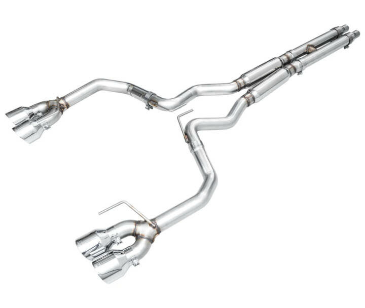 AWE 2024 Ford Mustang Dark Horse S650 Track Edition Exhaust - Quad Tips - Chrome