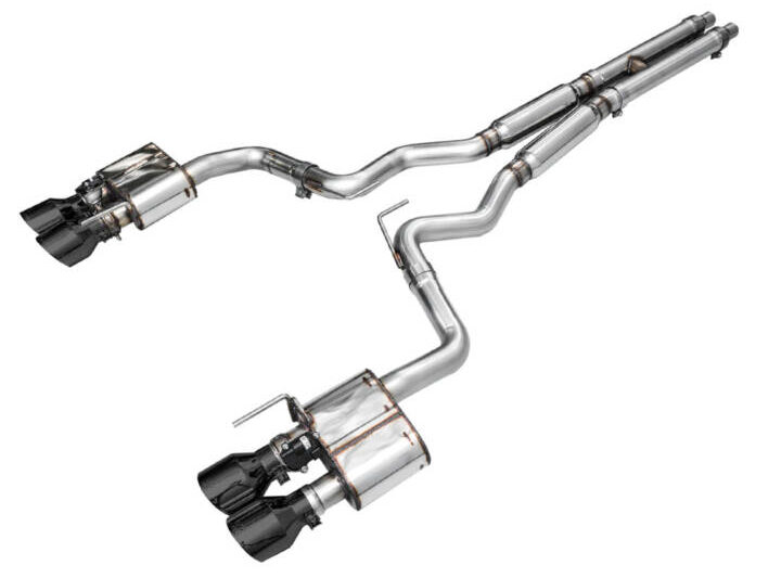 AWE 2024 Ford Mustang GT S650 SwitchPath Exhaust - Quad Tips - Black Diamond