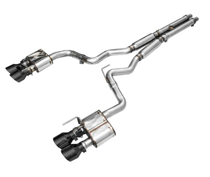 AWE 2024 Ford Mustang GT S650 SwitchPath Exhaust - Quad Tips - Black Diamond
