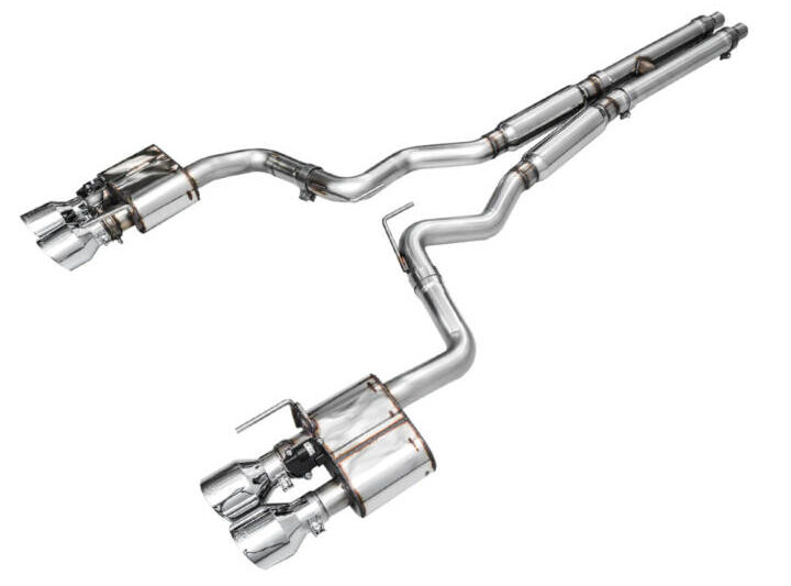 AWE 2024 Ford Mustang GT S650 SwitchPath Exhaust - Quad Tips - Chrome