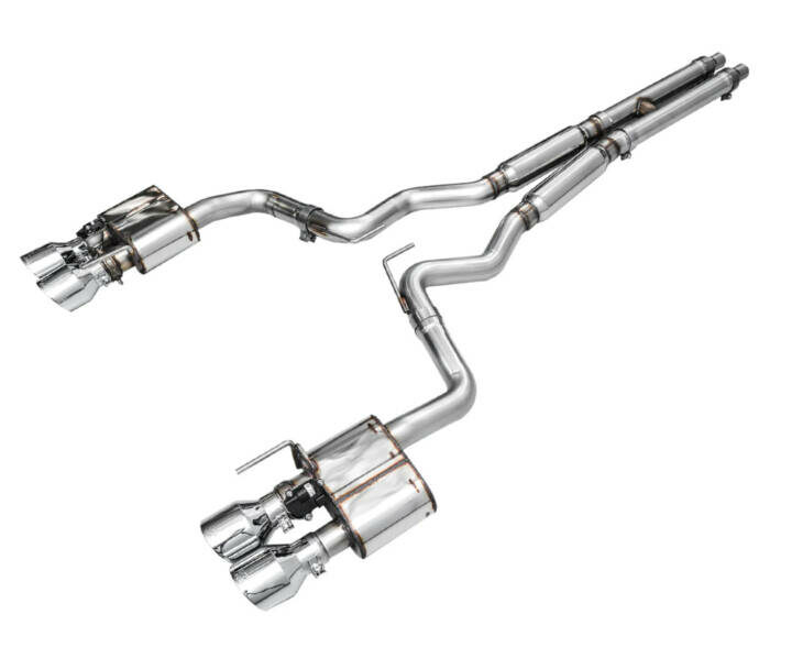 AWE 2024 Ford Mustang GT S650 SwitchPath Exhaust - Quad Tips - Chrome