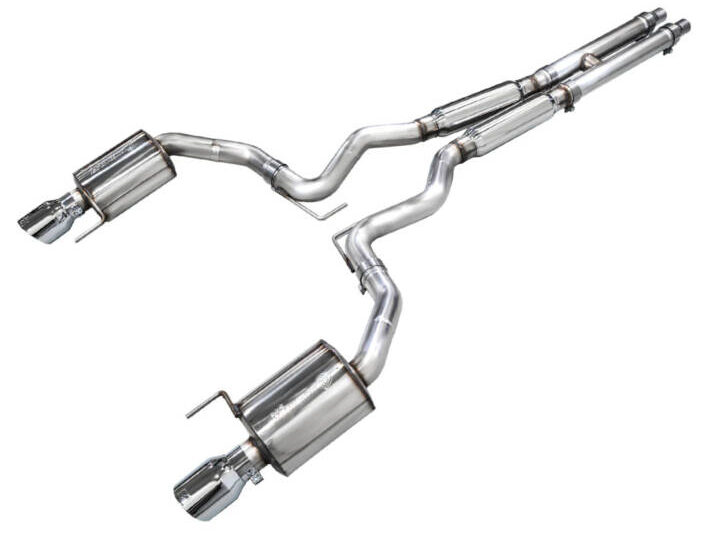 AWE 2024 Ford Mustang GT S650 Touring Edition Exhuast - Dual Tips - Chrome