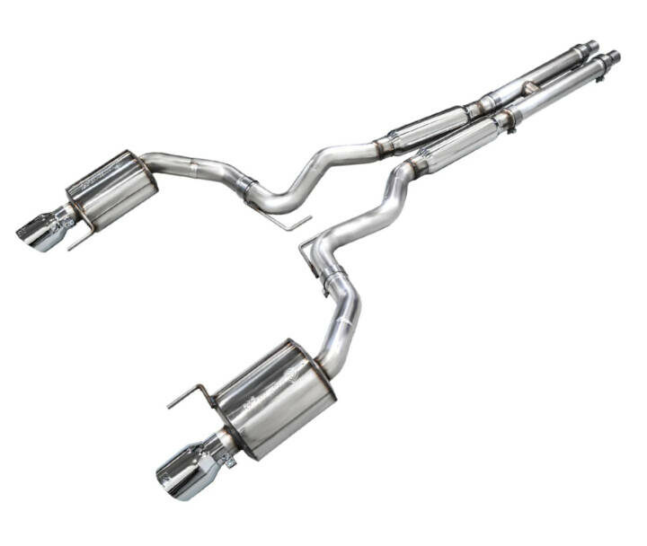 AWE 2024 Ford Mustang GT S650 Touring Edition Exhuast - Dual Tips - Chrome