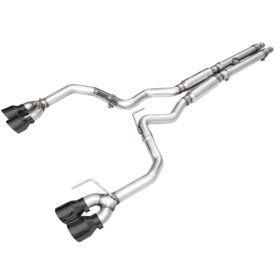 AWE 2024 Ford Mustang GT S650 Track Edition Exhaust - Quad Tips - Black Diamond