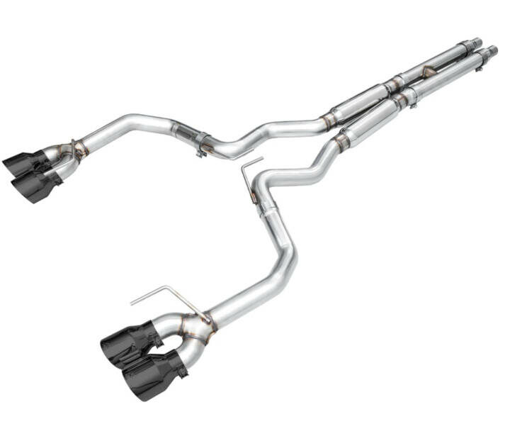 AWE 2024 Ford Mustang GT S650 Track Edition Exhaust - Quad Tips - Black Diamond