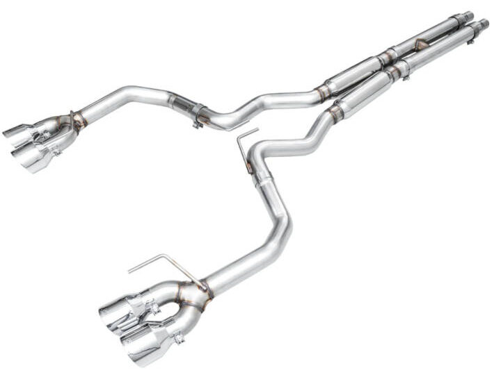 AWE 2024 Ford Mustang GT S650 Track Edition Exhaust - Quad Tips - Chrome