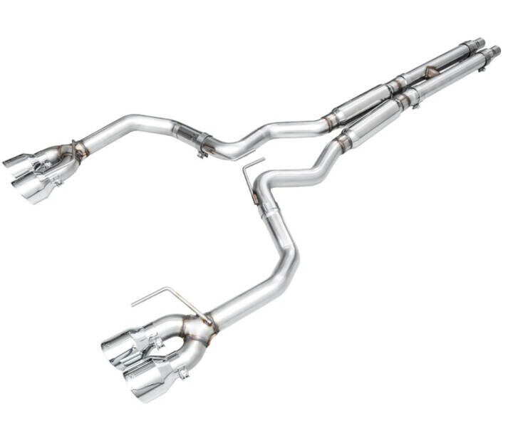 AWE 2024 Ford Mustang GT S650 Track Edition Exhaust - Quad Tips - Chrome