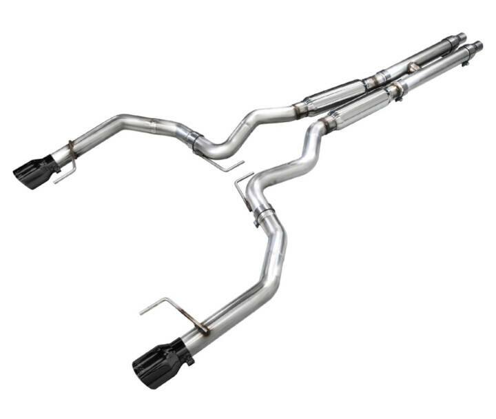 AWE 2024 Ford Mustang GT S650 Track Edition Exhuast - Dual Tips - Black Diamond
