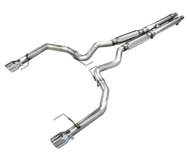 AWE 2024 Ford Mustang GT S650 Track Edition Exhuast - Dual Tips - Chrome