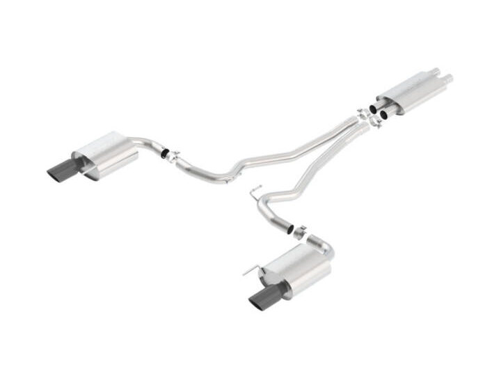 Borla 2015-2017 Ford Mustang GT Touring Cat-Back Exhaust - Black Chrome Tips