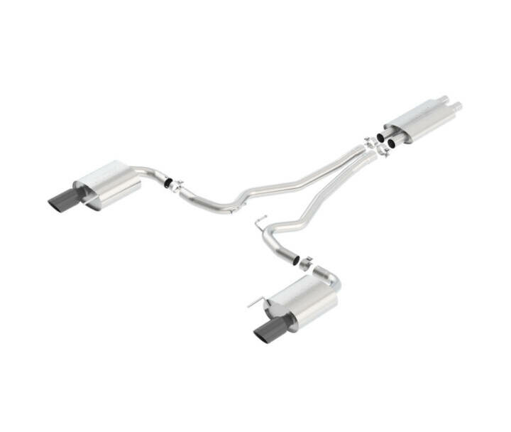 Borla 2015-2017 Ford Mustang GT Touring Cat-Back Exhaust - Black Chrome Tips