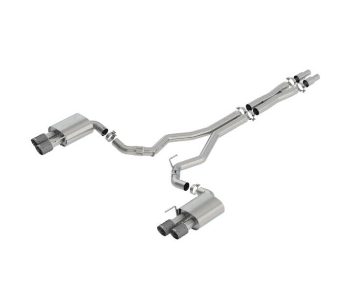 Borla 2018-2023 Ford Mustang GT ATAK Cat-Back Exhaust - Carbon Fiber Tips- Bright