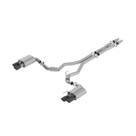 Borla 2018-2023 Ford Mustang GT S-Type Cat-Back Exhaust - Black Chrome Tips - Active Exhaust
