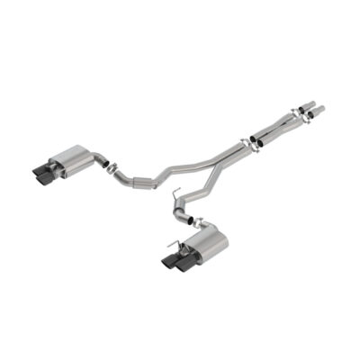 Borla 2018-2023 Ford Mustang GT S-Type Cat-Back Exhaust - Black Chrome Tips - Active Exhaust