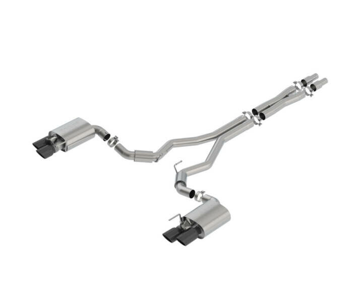 Borla 2018-2023 Ford Mustang GT S-Type Cat-Back Exhaust - Black Chrome Tips - Active Exhaust