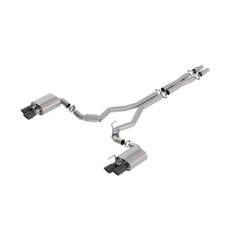 Borla 2018-2023 Ford Mustang GT S-Type Cat-Back Exhaust - Black Chrome Tips - Active Exhaust