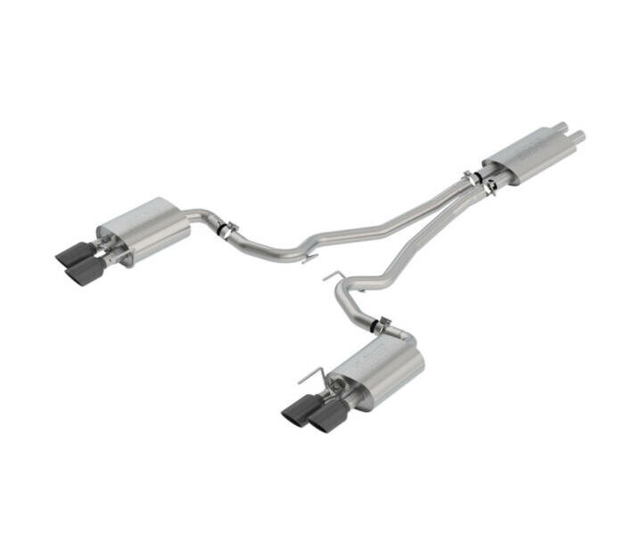 Borla 2018-2023 Ford Mustang GT Touring Cat-Back Exhaust - Black Chrome Tips