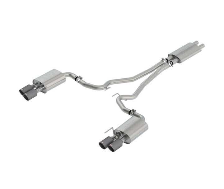 Borla 2018-2023 Ford Mustang GT Touring Cat-Back Exhaust - Carbon Fiber Tips - Bright