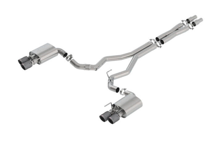 Borla Exhaust 2018-2023 Ford Mustang GT ATAK Cat-Back Exhaust System - Carbon Fiber Tips - Black