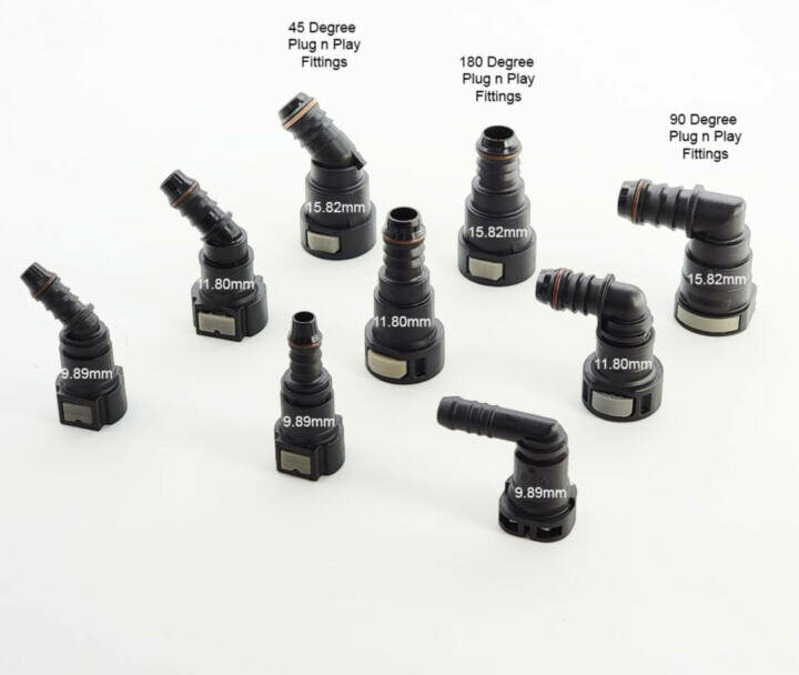 UPR Products Plug N Play PVC Snap Fitting Straight for Oil Catch Can 3/8 1/2 5/8