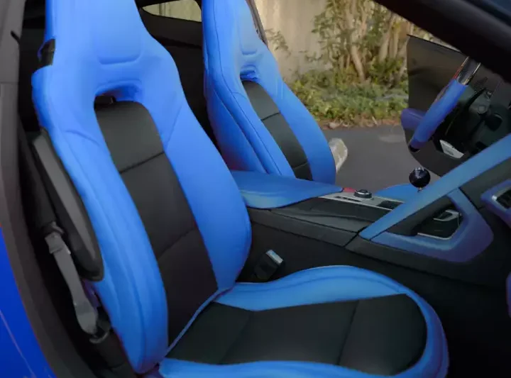 EOS 2014-2019 Chevrolet Corvette C7 Custom Leather Seat Covers - Blue W/ Black Accents
