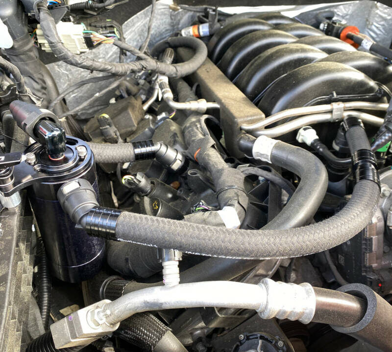 UPR Products 2015-2020 Ford F-150 5.0 Single Valve Oil Catch Can Separator Plug N Play