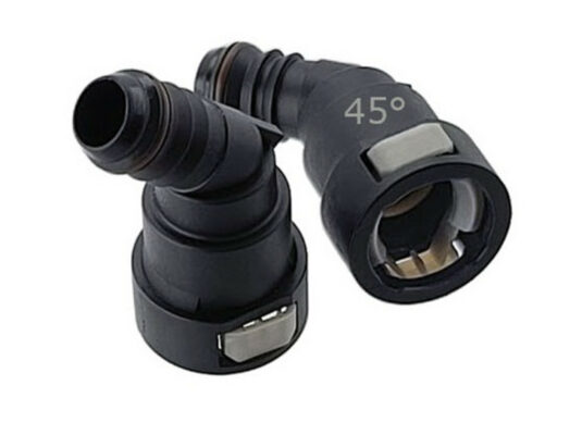 UPR Products Plug N Play PCV Snap Fitting 45* Angle for Oil Catch Can 3/8 1/2 5/8