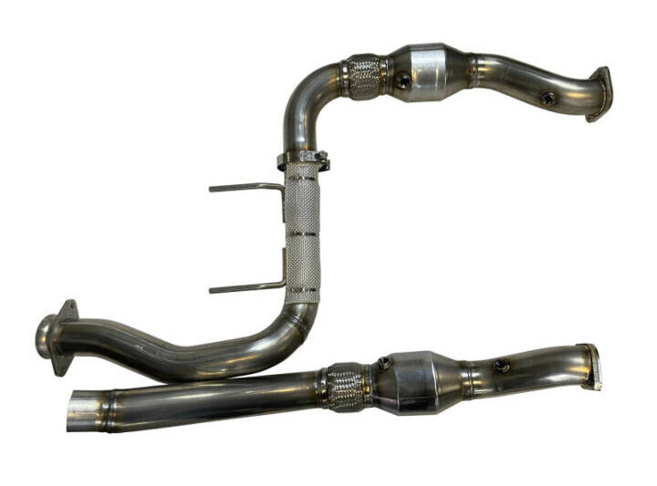 SPD Performance 2017-2020 Ford F-150 Raptor 304SS Catted Downpipes With Built-In Turbo Adapters
