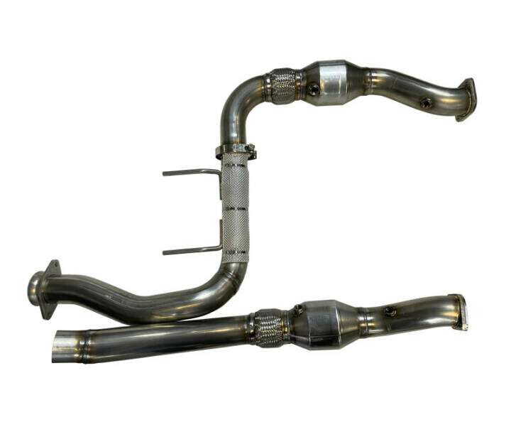 SPD Performance 2017-2020 Ford F-150 Raptor 304SS Catted Downpipes With Built-In Turbo Adapters