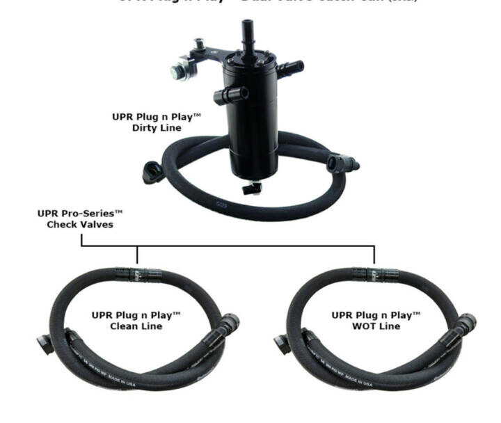UPR Products 2015-2020 Ford F-150 EcoBoost 2.7L and 3.5L Plug n Play Dual Valve Oil Catch Can with ECSS