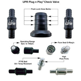 UPR Products Pro Series Billet Check Valve - 0psi Cracking 0-100psi Operating Pressure