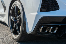 EOS 2020-2024 Chevrolet Corvette Carbon Fiber C8 XL Extended Rear Splash Guard Mud Flaps - Image 4