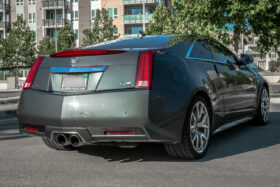 EOS 2009-2015 Cadillac Gen.2 CTS-V Coupe Carbon Fiber Rear Bumper Insert Covers - Image 2