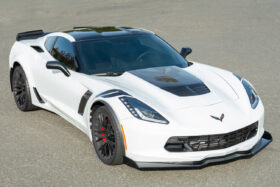 EOS 2014-2019 Chevrolet Corvette C7 Z06 Carbon Flash Metallic Stage 2.5 ZR1 Conversion Extended Front Splitter With Side Winglets - Image 3
