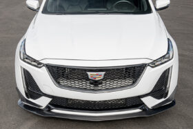 EOS 2020-2024 Cadillac CT5 Sport / CT5-V Carbon Fiber Blackwing Style Front Lip Splitter and Canards - Image 3