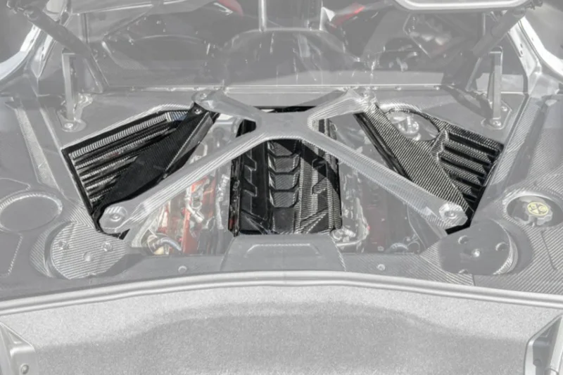 EOS 2020-2024 Chevrolet Corvette C8 Coupe Carbon Fiber Engine Cover With Bay Panel Insert
