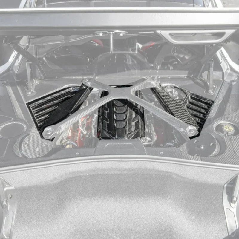 EOS 2020-2024 Chevrolet Corvette C8 Coupe Carbon Fiber Engine Cover With Bay Panel Insert