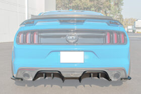 EOS 2015-2017 Ford Mustang Matte Black Performance Package 3-Piece Rear Bumper Diffuser - Image 2