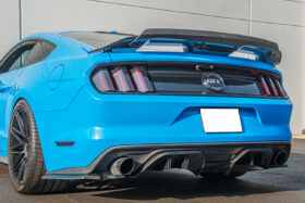 EOS 2015-2017 Ford Mustang Matte Black Performance Package 3-Piece Rear Bumper Diffuser - Image 3