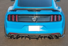 EOS 2015-2017 Ford Mustang Matte Black Performance Package 3-Piece Rear Bumper Diffuser - Image 4