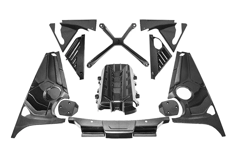 EOS 2020-2025 Chevrolet Corvette C8 Coupe Carbon Fiber Engine Cover Kit